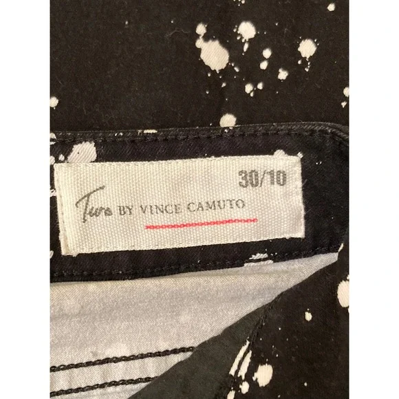 Two‎ By Vince Camuto Black White Splatter Paint Jeans Size 30/10 - Picture 3 of 9